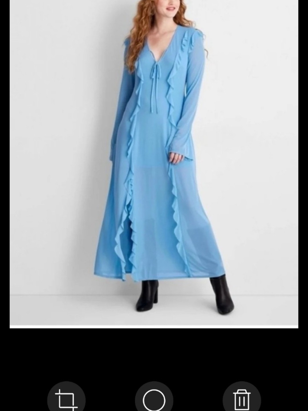 FUTURE COLLECTIVE ruffle front maxi dress Large